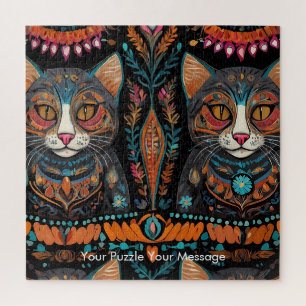 Boho Feline Mandala Puzzle