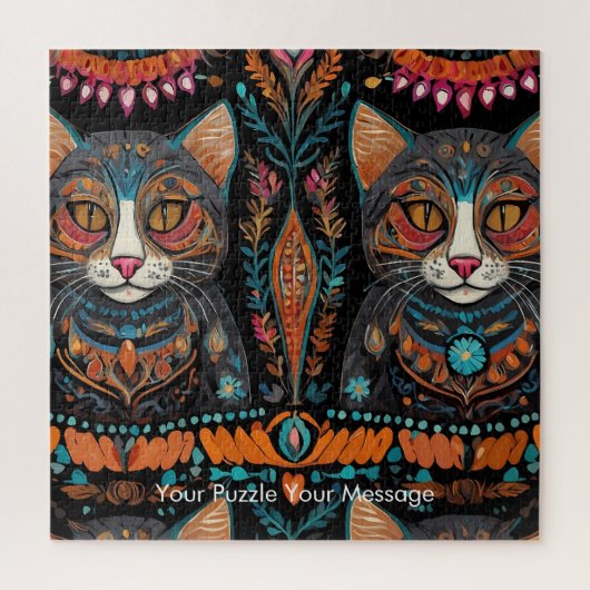 Boho Feline Mandala Puzzle (Vertikal)