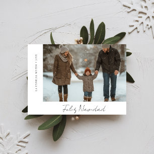 Boho Feliz Navidad Christmas Modern Family Foto Feiertagskarte