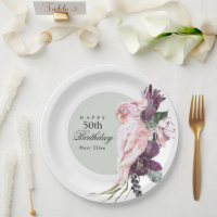 Boho Feminine Tropical Pink Parrot 50. Geburtstag