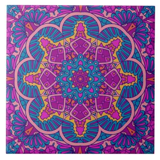 Boho Festive Mandala Fliese (Vorderseite)