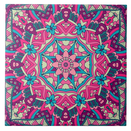 Boho Festive Mandala Fliese (Vorderseite)