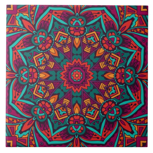 Boho Festive Mandala Fliese (Vorderseite)