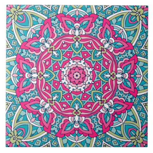 Boho Festive Mandala Fliese (Vorderseite)