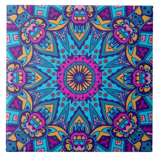 Boho Festive Mandala Fliese (Vorderseite)