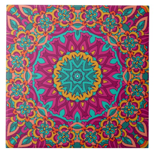 Boho Festive Mandala Fliese (Vorderseite)