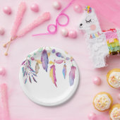 Boho Fether Watercolor Indischer Südwesten Pappteller (Party)