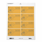 Boho + Fette Gelbe Wildblumen-Rücksende-Adressetik (Vorne)