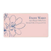 Boho + Fette Rosa Wildblumen-Rücksendeetikett (Vorne)