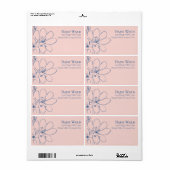 Boho + Fette Rosa Wildblumen-Rücksendeetikett (Vorne)