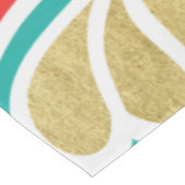 Boho Fiesta Aquamarin Red & Gold Geometric Tablecl Tischdecke (Schrägansicht)