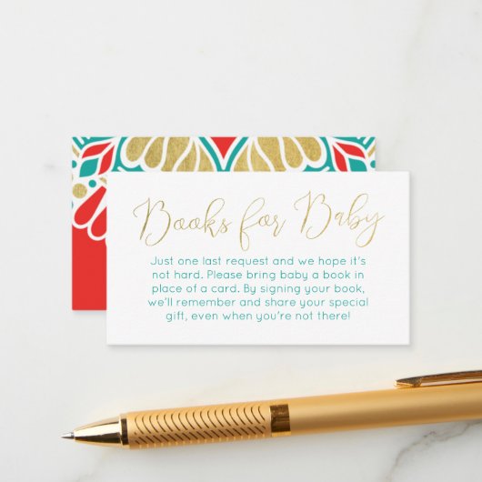 Boho Fiesta Bücher für die Babyverpackungskarte Begleitkarte (Vorderseite/Rückseite Beispiel)