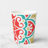Boho Fiesta Geometric Pappbecher (Rückseite)