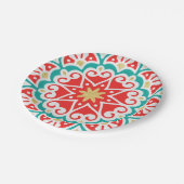 Boho Fiesta Geometric Pappteller (Schrägansicht)