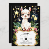 Boho Fiesta Llama Birthday Einladung (Vorne/Hinten)