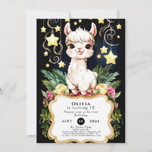 Boho Fiesta Llama Birthday Einladung