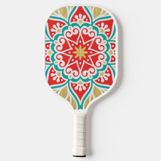 Boho Fiesta Medalion Custom Pickleball Paddle (Rückseite)
