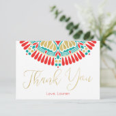 Boho Fiesta Personalisiert Vielen Dank Dankeskarte (Stehend Vorderseite)