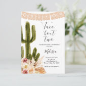 Boho Fiesta Taco 'bout Two Birthday Invite Einladung (Stehend Vorderseite)