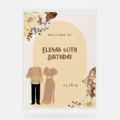 Boho Filipiniana Birthday Welcome Party Banner Acrylschild (Vorderseite)