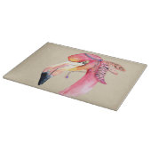 Boho Fiona Flamingo Glass Cutting Board Schneidebrett (Ecke)