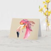 Boho Fiona Flamingo Greeting Card Karte (Gelbe Blume)