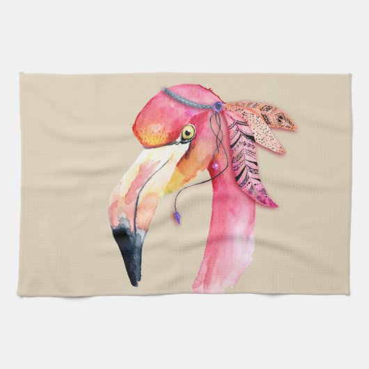 Boho Fiona Flamingo Küchenhandtuch Geschirrtuch (Horizontal)