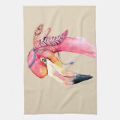 Boho Fiona Flamingo Küchenhandtuch Geschirrtuch (Vertikal)
