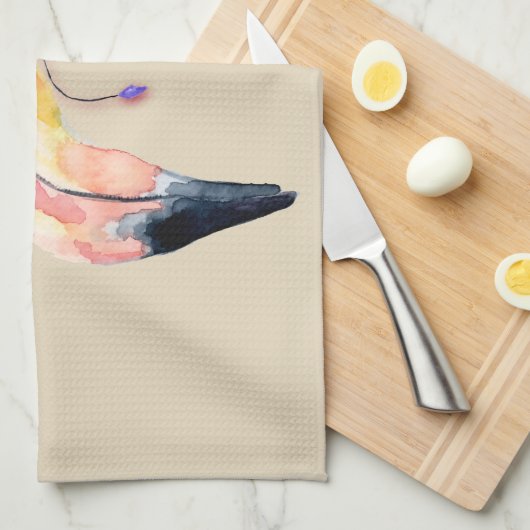 Boho Fiona Flamingo Küchentuch (Viertel Falte)