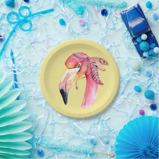 Boho Fiona Flamingo Paper Tellers Pappteller (Party)