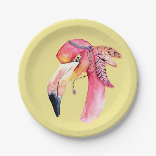 Boho Fiona Flamingo Paper Tellers Pappteller (Vorderseite)