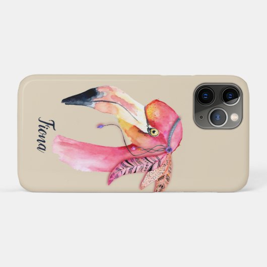 Boho Fiona Flamingo Personalisiert Case-Mate iPhone Hülle (Rückseite (Horizontal))