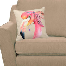 Boho Fiona Flamingo Throw Pillow