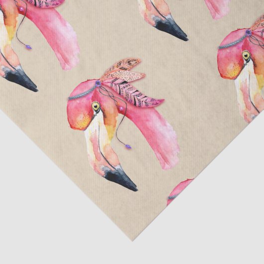 Boho Fiona Flamingo Tissue Paper Seidenpapier (Ausschnitt)