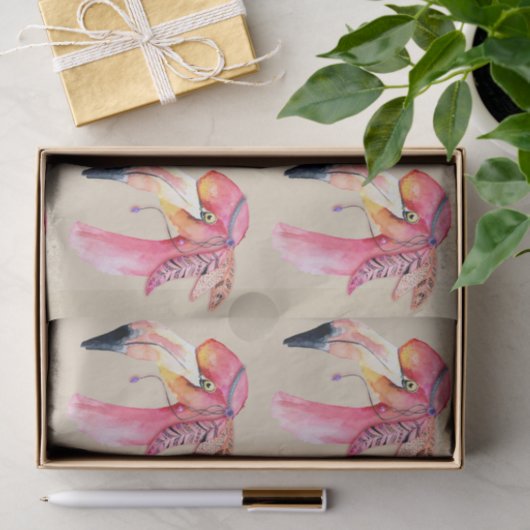 Boho Fiona Flamingo Tissue Paper Seidenpapier (Geschenk)
