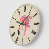 Boho Fiona Flamingo Wall Clock Große Wanduhr (Winkel)