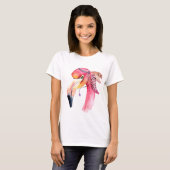 Boho Fiona Watercolor Flamingo T-Shirt (Vorne ganz)