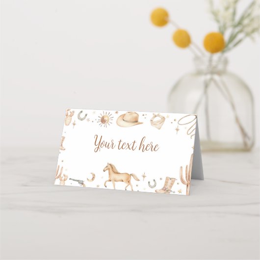 Boho First Rodeo Birthday Platzkarte (Rückseite)
