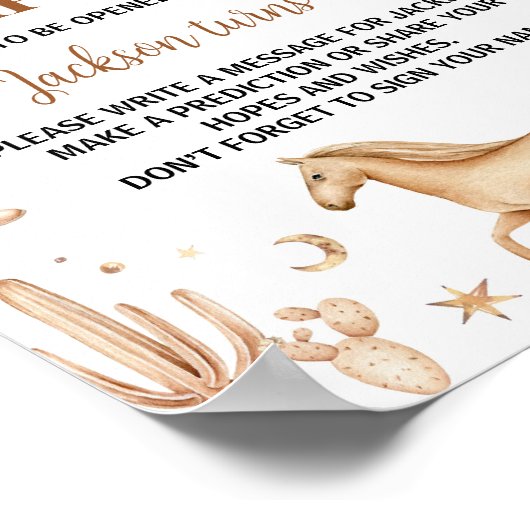 Boho First Rodeo Birthday Time Kapselzeichen Poster (Ecke)