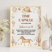 Boho First Rodeo Birthday Time Kapselzeichen Poster