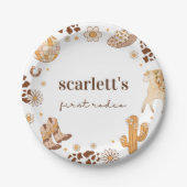 Boho First Rodeo Cowgirl Birthday Paper Tellers Pappteller (Vorderseite)