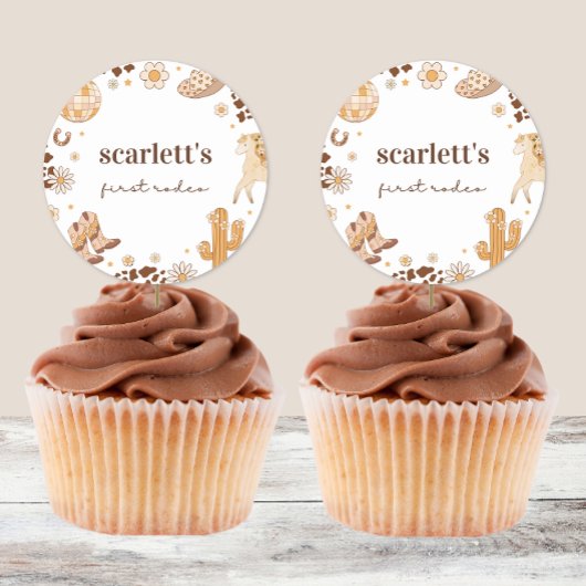 Boho First Rodeo Cowgirl Birthday Stickers