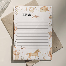 Boho First Rodeo Time Capsule Note Card Dankeskarte