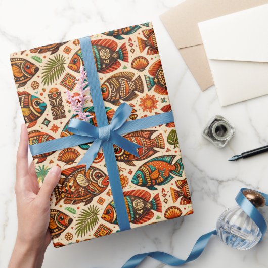 Boho-Fisch-Design-Geschenkpapier Geschenkpapier (Schenken)