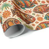 Boho-Fisch-Design-Geschenkpapier Geschenkpapier (Rolleneckpunkt)