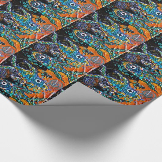 Boho Fish Wrapping Paper Geschenkpapier (Ecke)