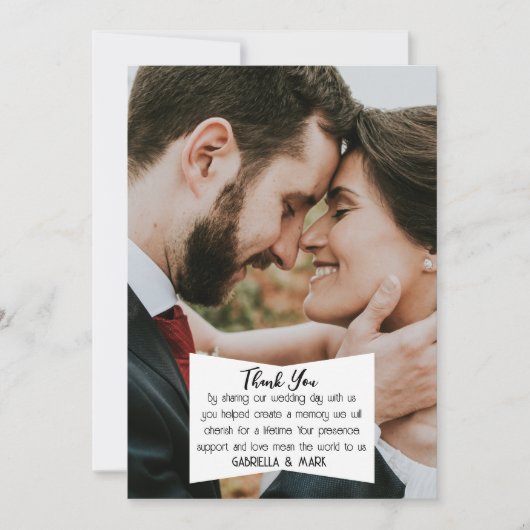BOHO Flair! Photo Wedding Flat Thank you Card Einladung (Vorderseite)
