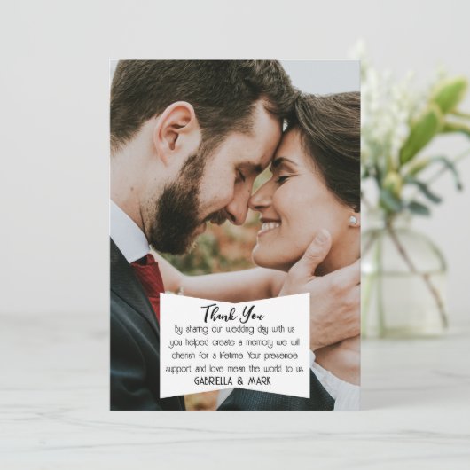 BOHO Flair! Photo Wedding Flat Thank you Card Einladung (Stehend Vorderseite)