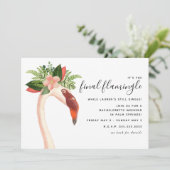 Boho Flamingo Bachelorette Weekend Einladung (Stehend Vorderseite)