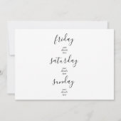 Boho Flamingo Bachelorette Weekend Einladung (Rückseite)